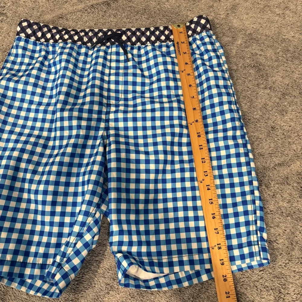 Draper James Lands End Mens Swim Trunks XXL Gingham Check Preppy Coastal 21250
